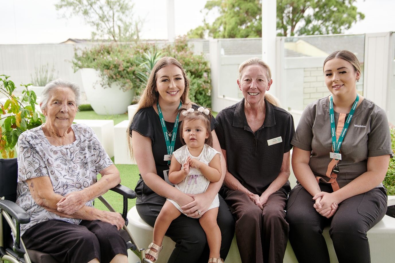 (L-R) Mary Riordan, Kayleigh Nicholson and daughter Sophia, Theresa Riordan and Carling Nicholson