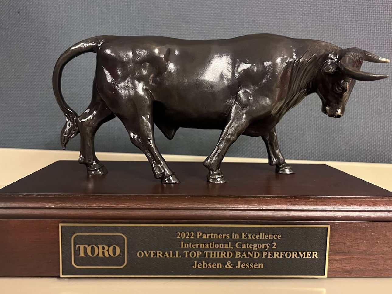 Honoured at Toro 2022 Partners in Excellence Awards