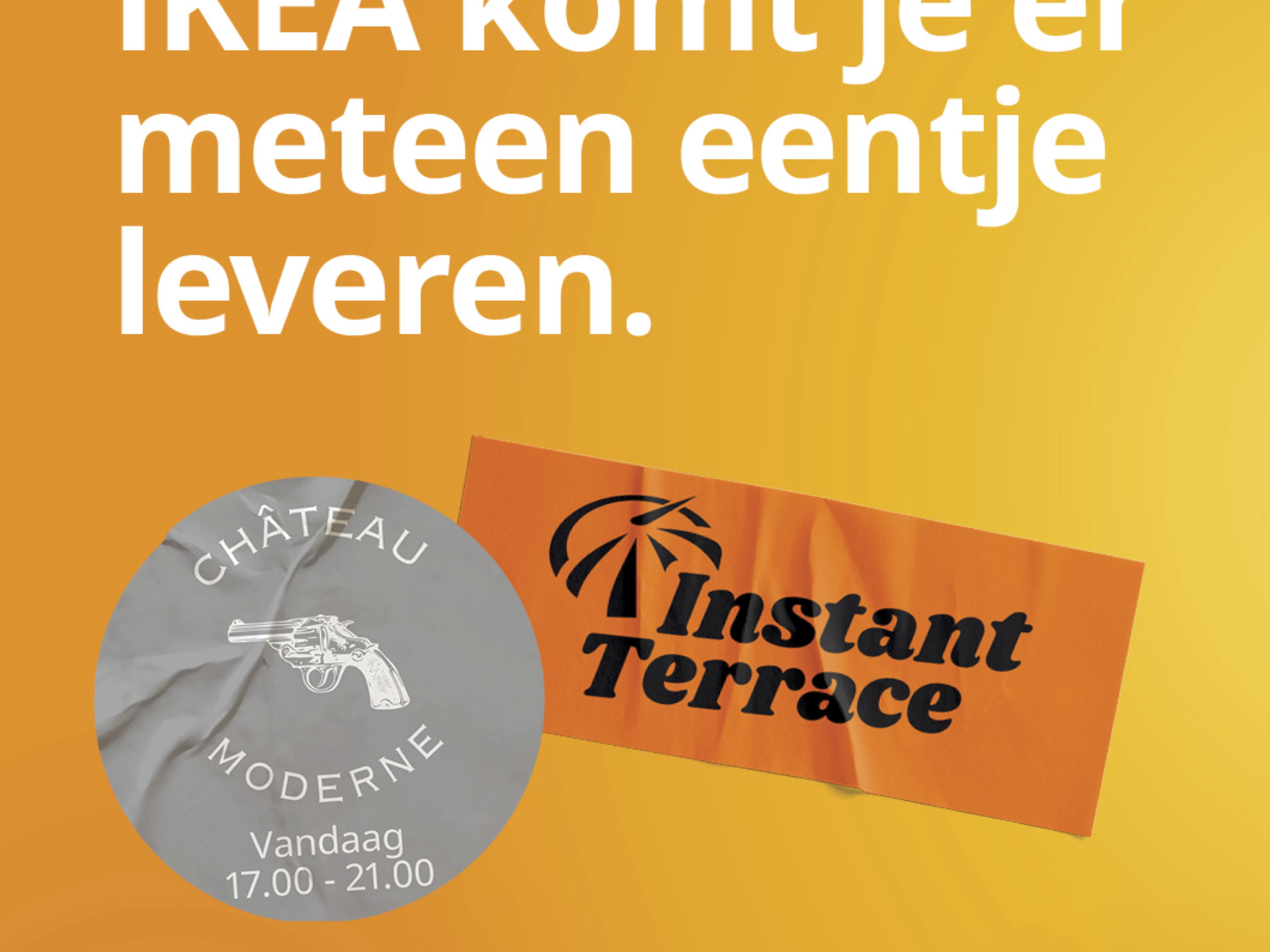Geen plaats op het terras van je favoriete café? Niet getreurd: IKEA levert binnen enkele minuten een 'Instant Terrace'
