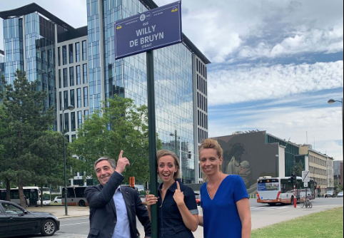 Brussels schepen van Gelijke Kansen Khalid Zian, Sofie Lemaire en schepen van Stedenbouw Ans Persoons © De chinezen Brussels schepen van Gelijke Kansen Khalid Zian, Sofie Lemaire en schepen van Stedenbouw Ans Persoons © De chinezen