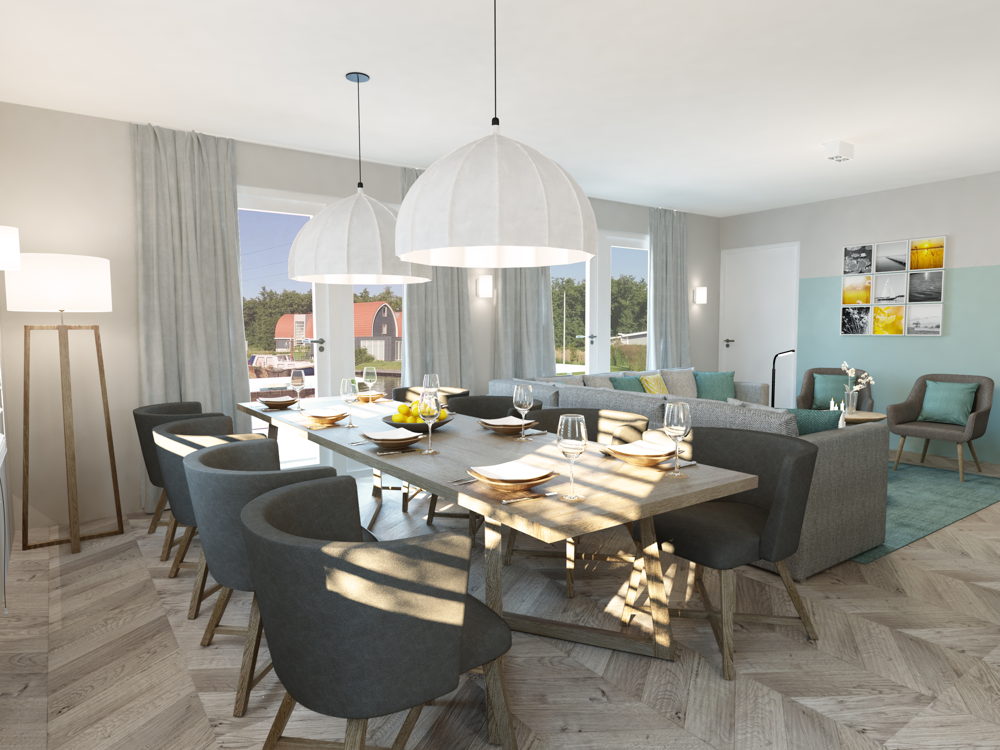 Interieur eetafel Landal de Bloemert 8 P met zwembad