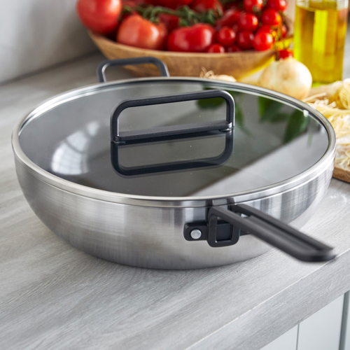 GreenPan™ Stanley Tucci™ Stainless Steel Ceramic Nonstick 30cm Frypan with Lid - €235 GreenPan™ Stanley Tucci™ Stainless Steel Ceramic Nonstick 30cm Frypan with Lid - €235