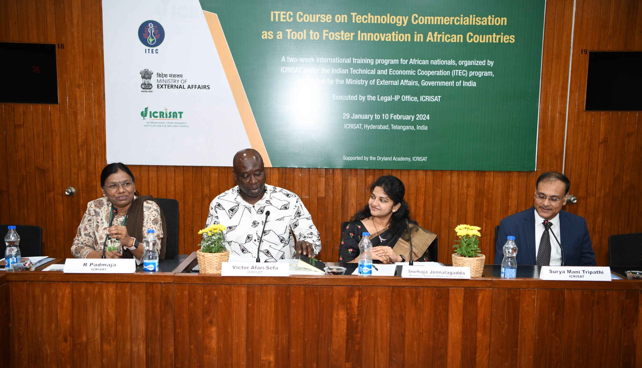 Ms Snehaja Jonnalagadda (center right) inaugurates training course on January 29, 2024