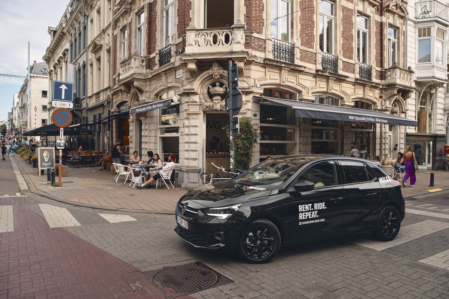 Deelwagen van Miles Mobility in Gent, later dit jaar ook in Antwerpen ©Miles Mobility