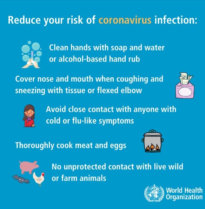 Reduce your risk of coronavirus infection