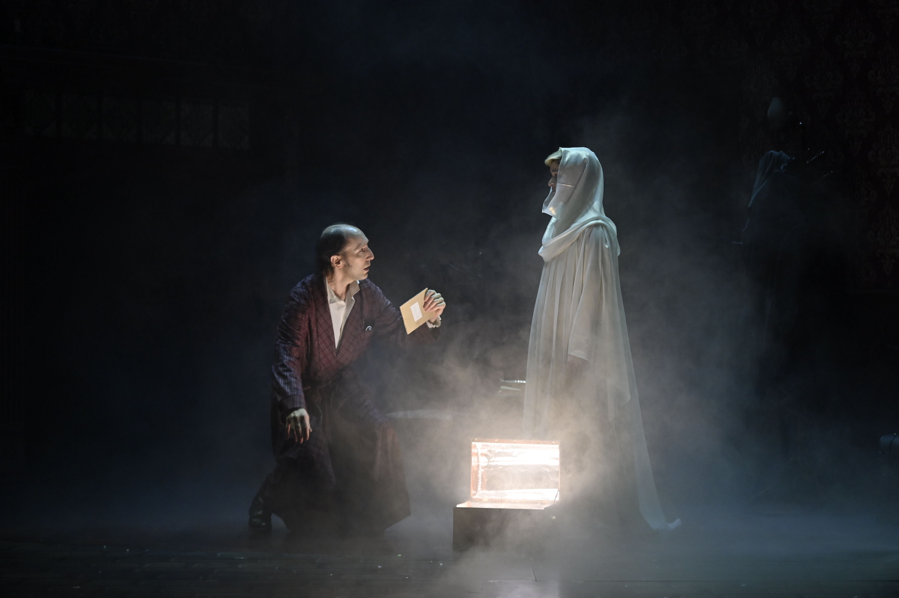 Andrew Benator and Rhyn McLemore in the Alliance Theatre’s new production of A CHRISTMAS CAROL. ​ ​ Photo by Greg Mooney