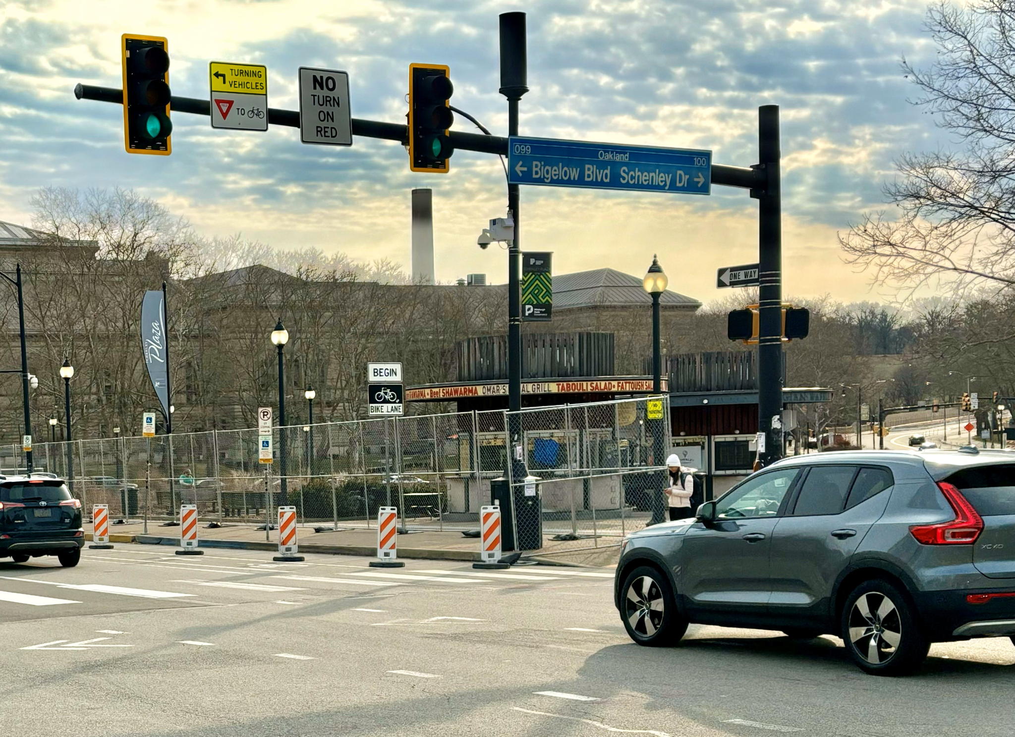 New work zone on Forbes Avenue between Schenley Drive and Schenley Drive Extension