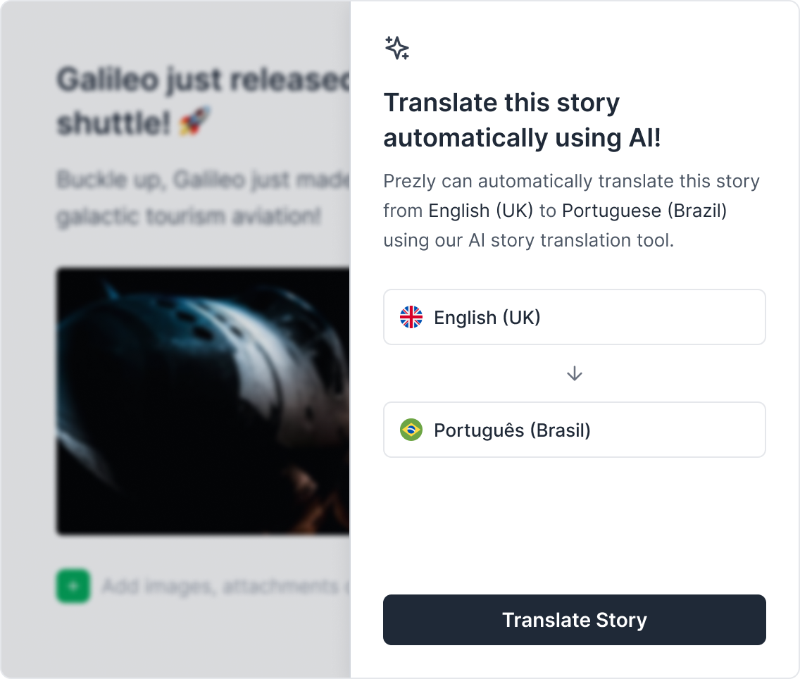 Use AI to translate your story fast