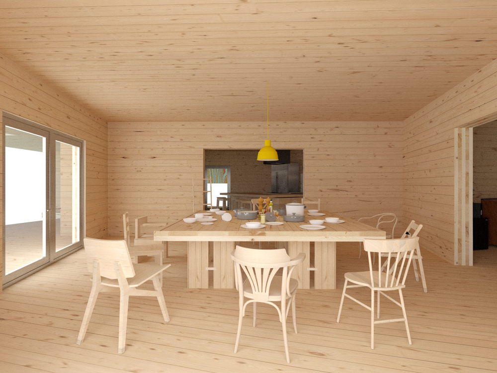 "Home, A Pile of CLT", Interior View by Edgar Rodriguez "Home, A Pile of CLT", Interior View by Edgar Rodriguez
