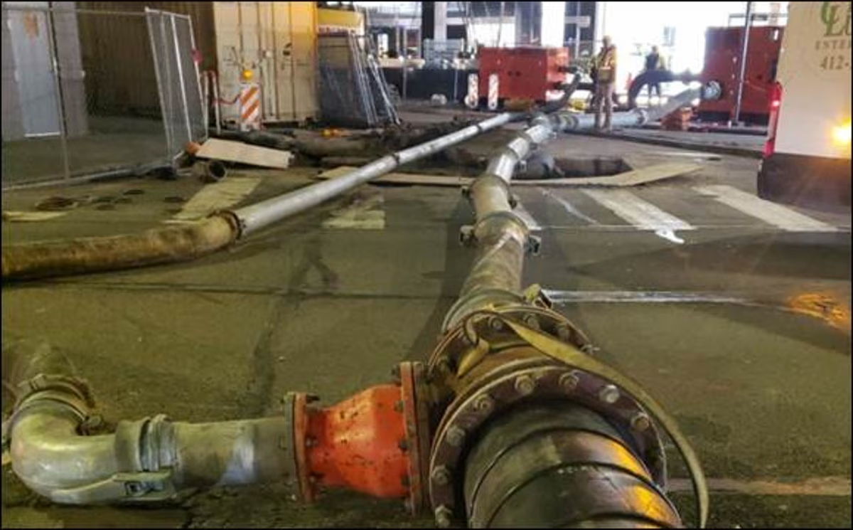 Bypass pumps used last February at Sixth Avenue and Wood Street
