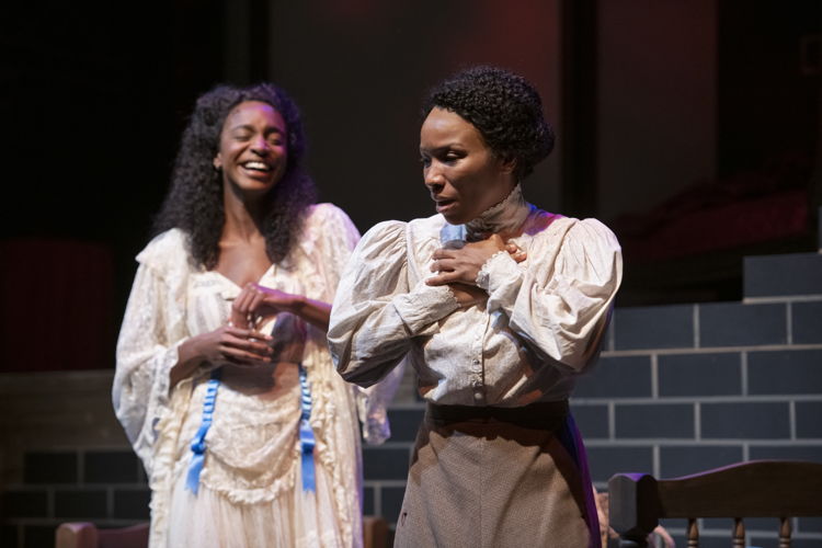 Amira Anderson (Mayme) and Jenny Brizard (Esther) in Intimate Apparel by Lynn Nottage / Photos by David Cooper