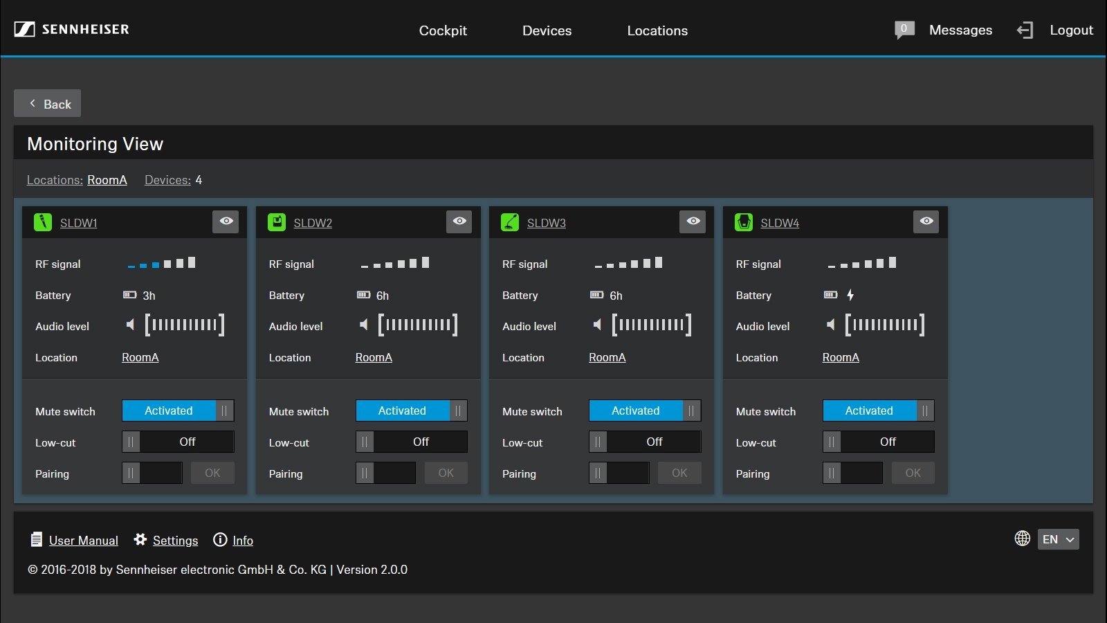 The detailed monitoring view helps IT and AV staff to assist end users in case of problems The detailed monitoring view helps IT and AV staff to assist end users in case of problems