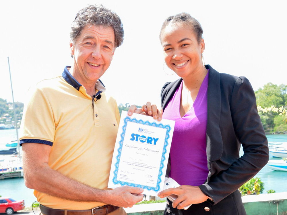 Dan Mason, UK multimedia trainer and Doris Nol, Digital Marketing Specialist at the OECS Commission