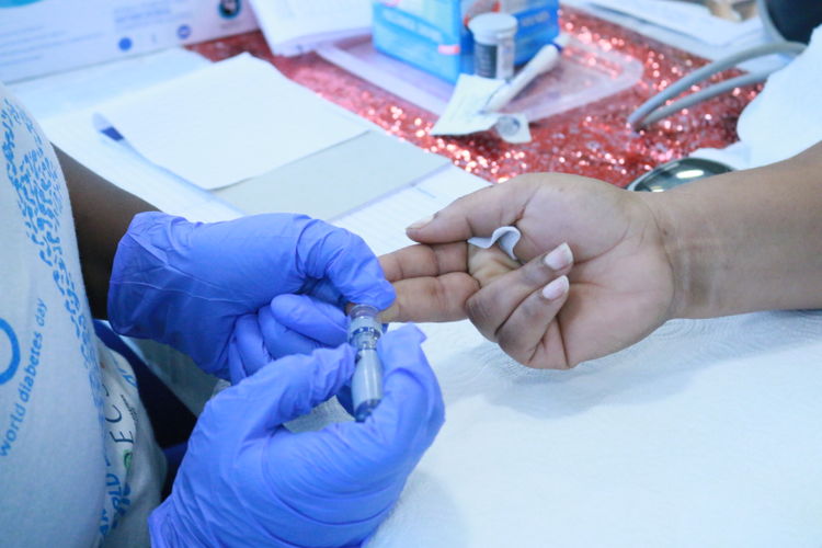 Blood test at the 'Love Your Feet Campaign'