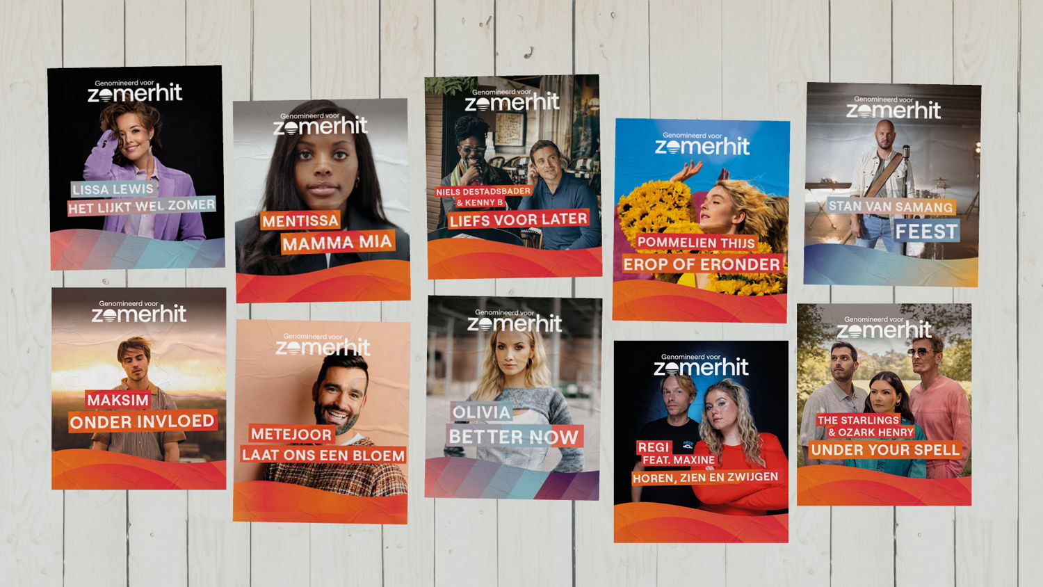 20 genomineerden Zomerhit – © VRT