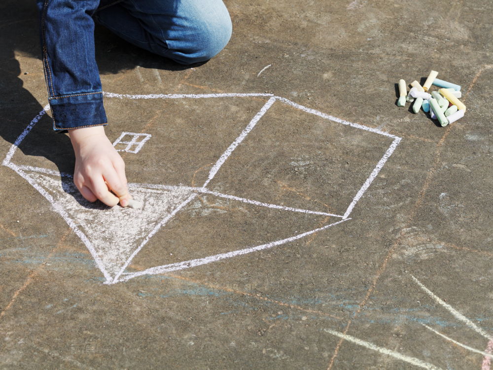 Sidewalk chalk offers multiple, fun math related games