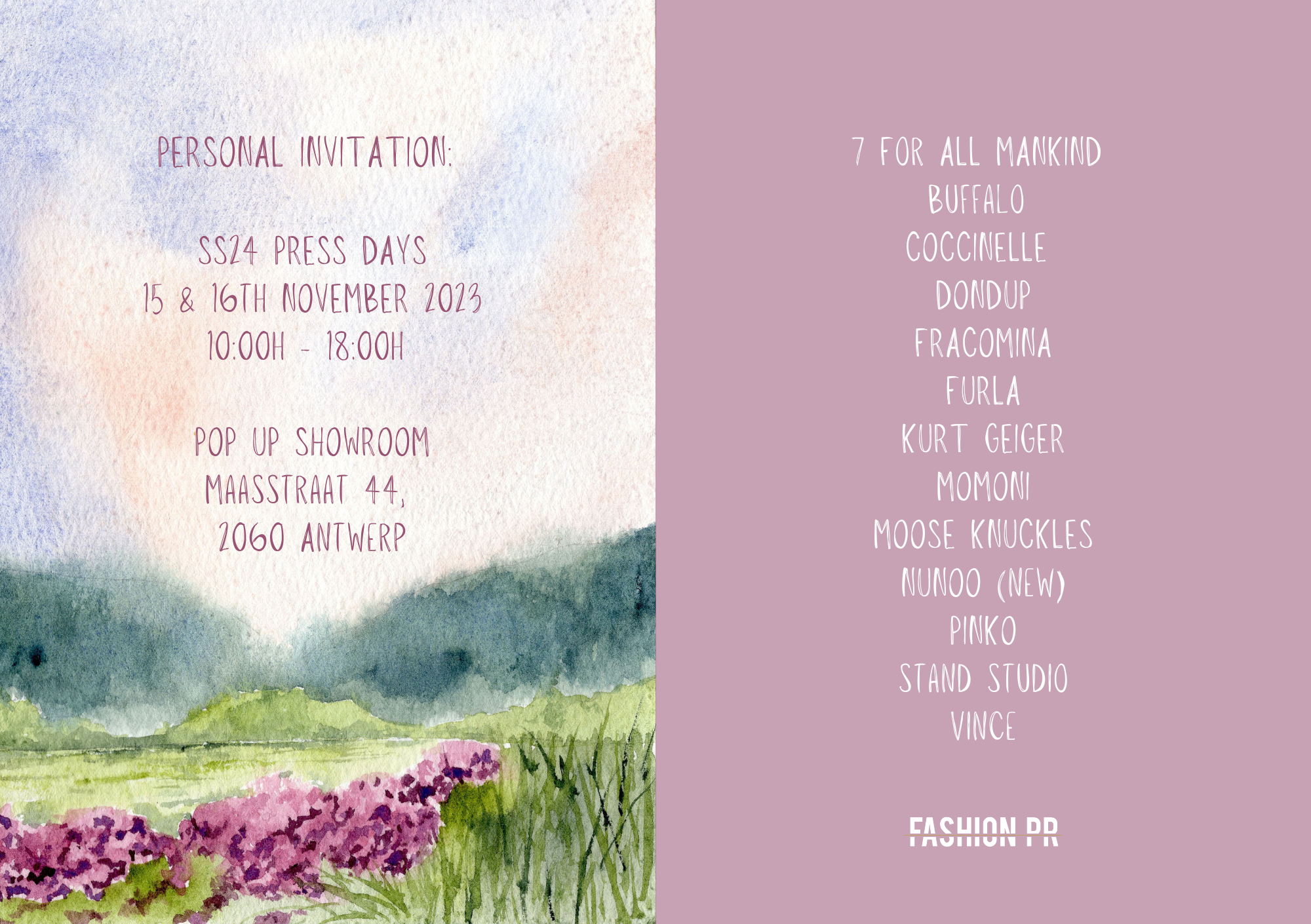 SS24 PRESS DAYS - OFFICIAL INVITE - ANTWERP, BE