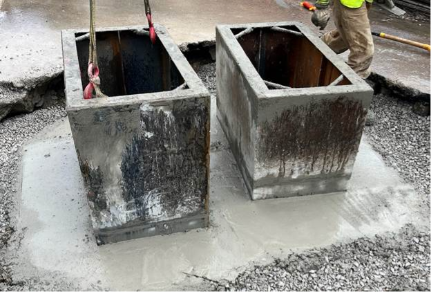 New catch basins recently installed at Forbes Avenue and Magee Street New catch basins recently installed at Forbes Avenue and Magee Street