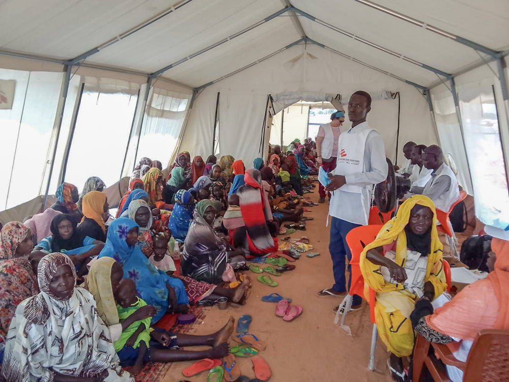 Sudanese refugees await consultations with MSF nurses for nutritional support. Admissions of new cases happen every Monday, then from Tuesday to Friday, MSF concentrates on follow up cases. In this nutritional centre alone, around 300 children are being treated with malnutrition. Copyright - MSF Sudanese refugees await consultations with MSF nurses for nutritional support. Admissions of new cases happen every Monday, then from Tuesday to Friday, MSF concentrates on follow up cases. In this nutritional centre alone, around 300 children are being treated with malnutrition. Copyright - MSF