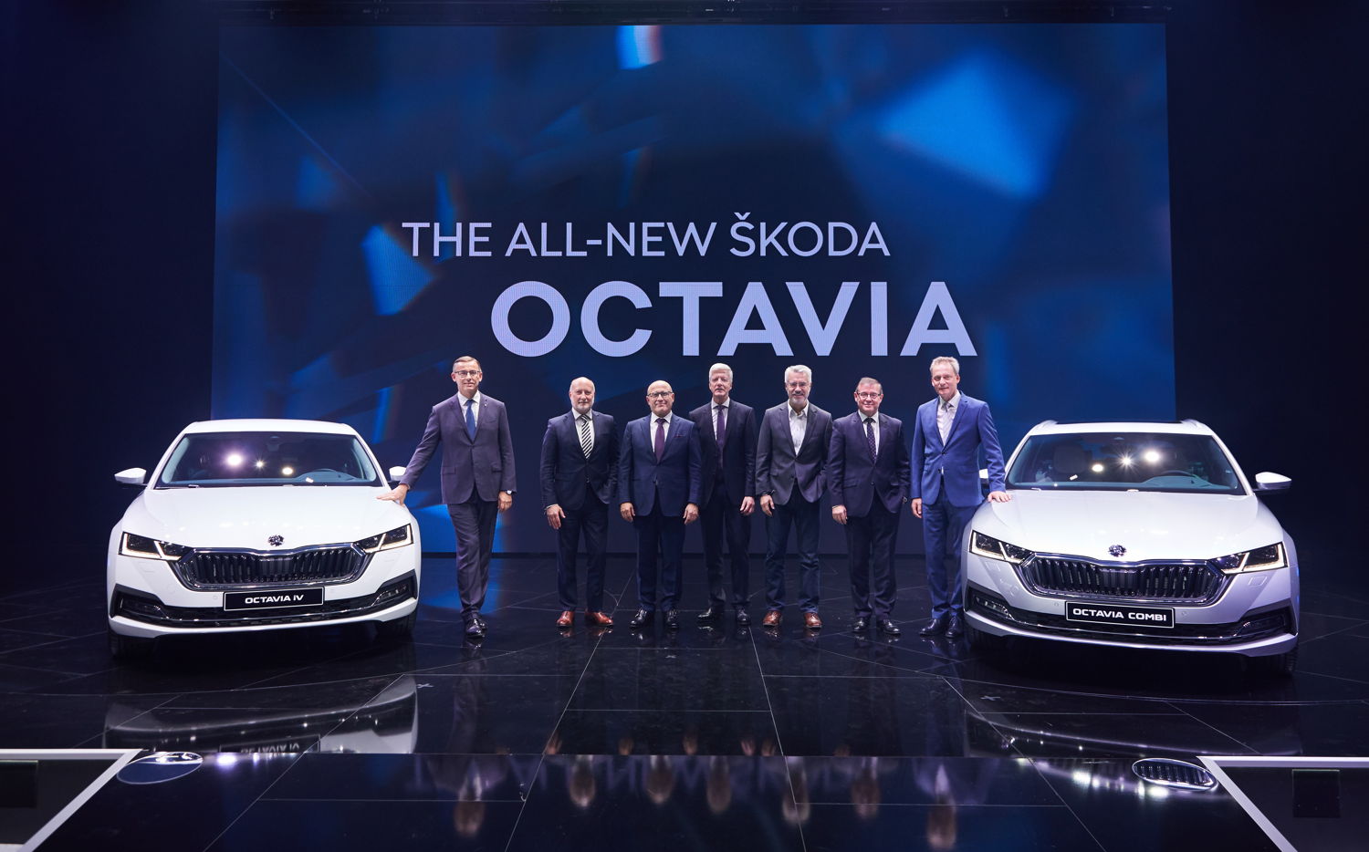 The ŠKODA AUTO Board Members during the world premiere of the new ŠKODA OCTAVIA on Monday, 11 November 2019 at the Prague Trade Fair Palace.