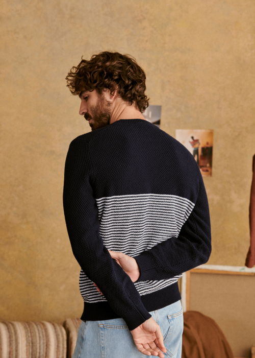 Octobre Editions - Pull Bennett Marine Ecru - 110€