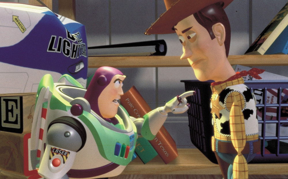 22 November 1995 - "Toy Story", the first feature-length film created completely using computer-generated imagery is released. The film, starring Tom Hanks and Tim Allen as the voices of the main characters Woody and Buzz Lightyear, was also the first feature-length release from Pixar, launching them into animation super-stardom. Did you know - all of the humans in Toy Story have short hair or tied-back styles as rendering complex 3D effects like hair movement, explosions, and water droplets was too complicated at the time. (AKG500976 Still from "Toy Story", 1995. © akg-images / Album / Pixar Animation Studios / Walt Disney Pictures)