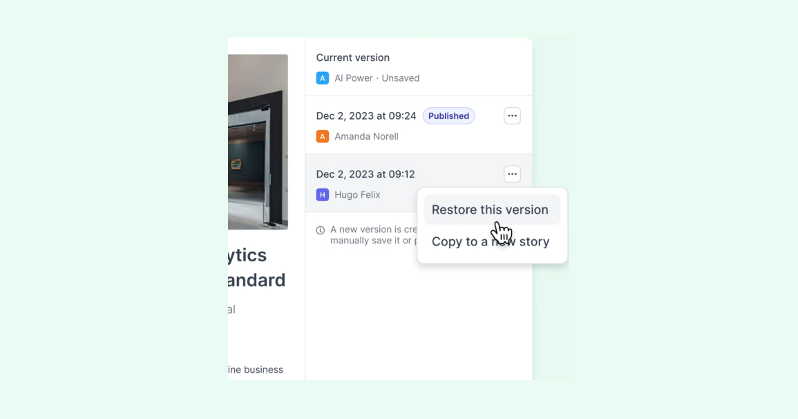 News: Introducing: Story versioning to stay on top of every edit