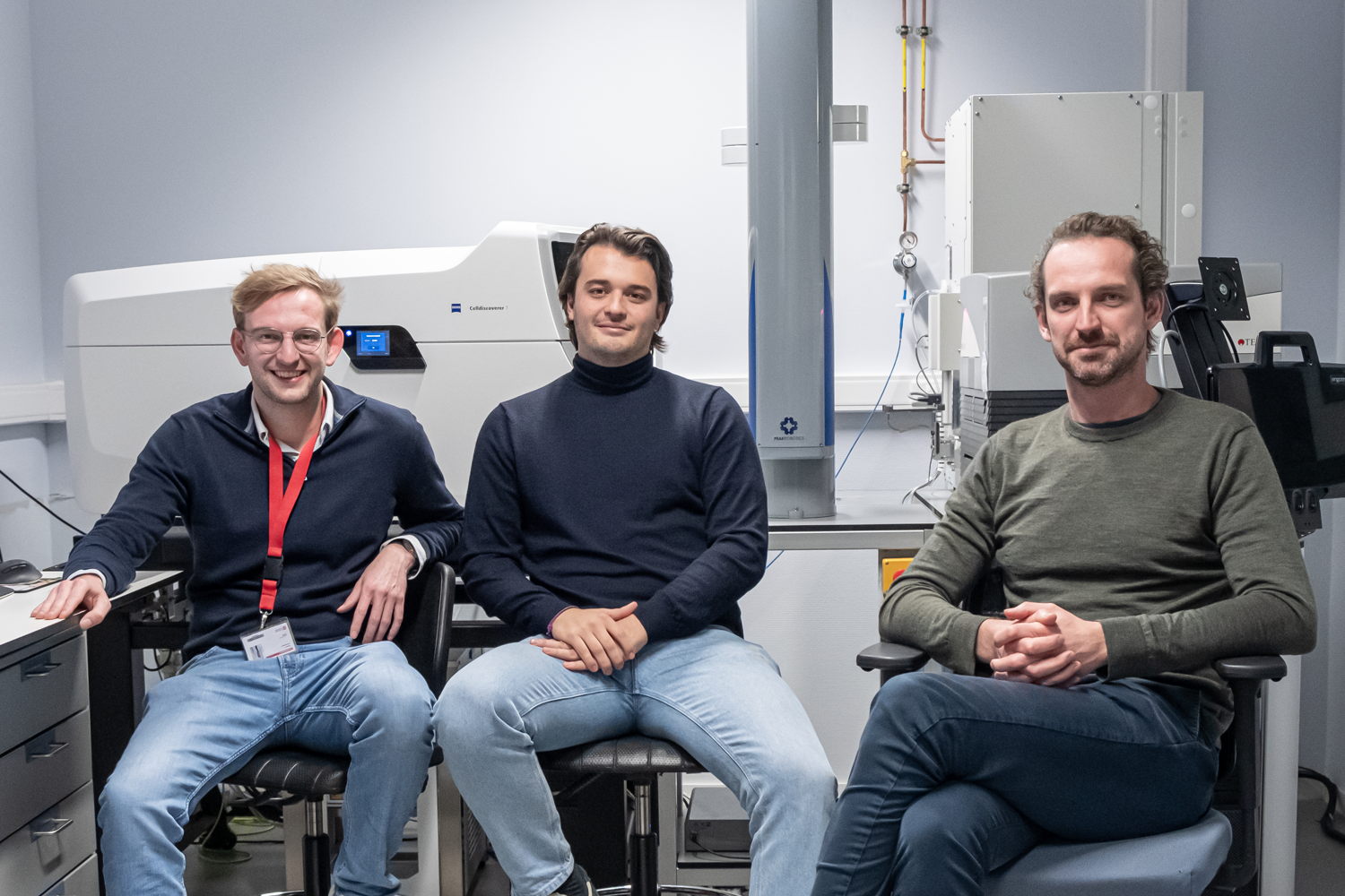 (van links naar rechts) Hendrik Vercammen - Maxim Le Compte - Christophe Deben - Sightera Biosciences