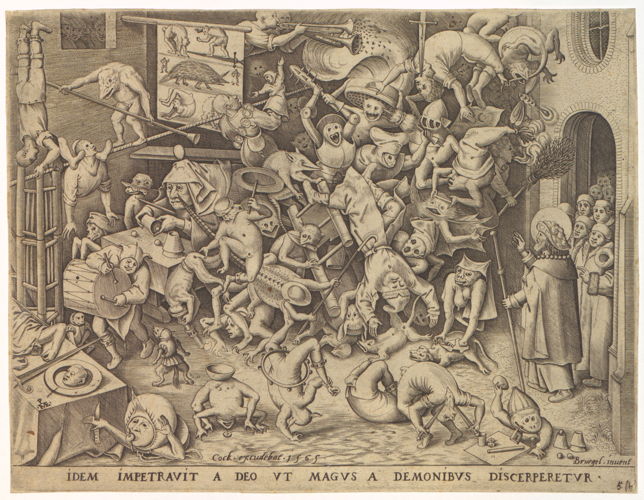 Pieter van der Heyden, naar Pieter Bruegel I, De val van de magiër Hermogenes