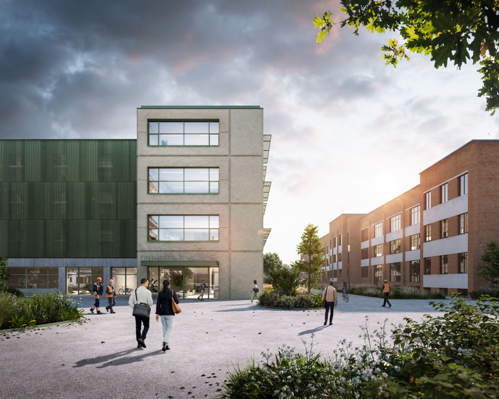 Toekomstbeeld nieuw gebouw Technische Cluster Noord ©Binst Architects
