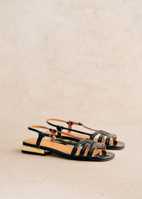 Sandales LOW JOSEPHA Noir vernis