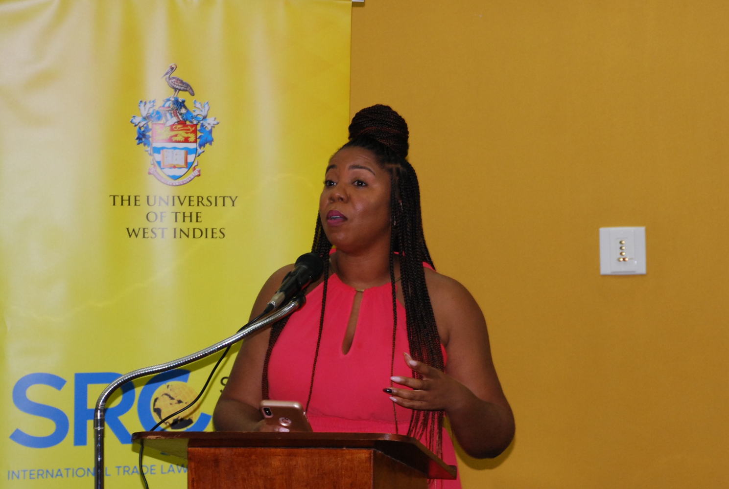 Ms. Leah Crag-Chaderton, OECS-MITP Masters student from St. Kitts and Nevis delivers closing remarks.