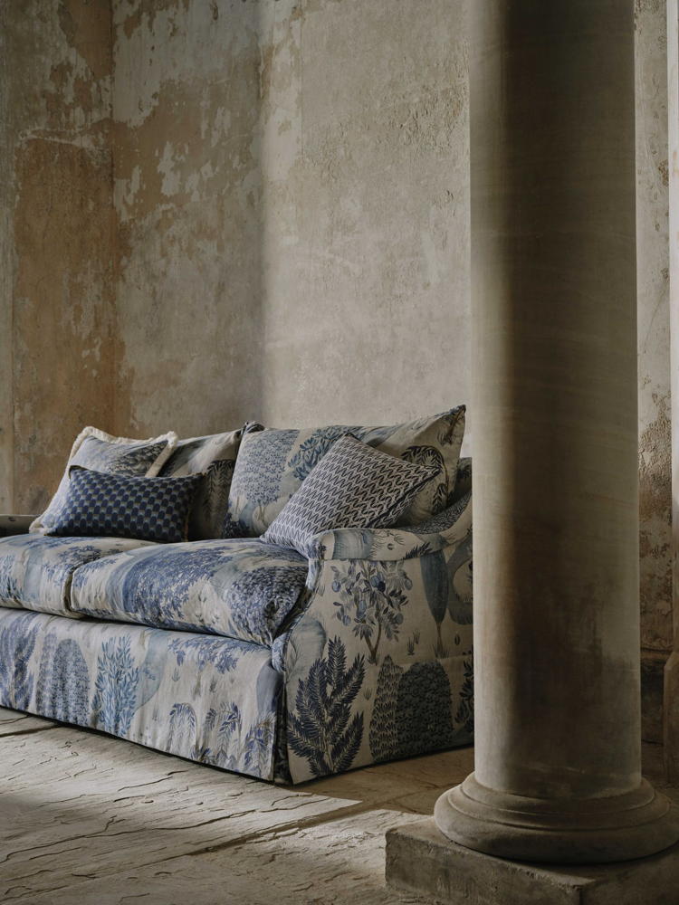 (L-R) Enchanted Wood; Cypress Stitch - Lapis, Botanical Atlas  (Photographer: Christopher Horwood) 