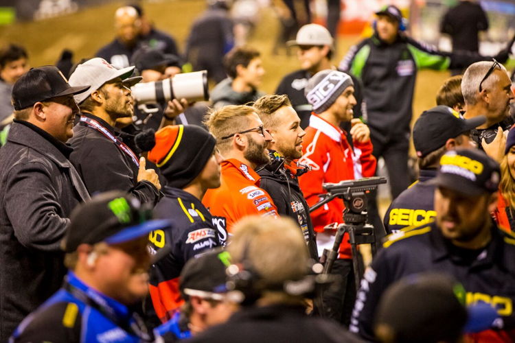 Kenny Day in front of the podium at Indianapolis, Photo: Freestylephotocross