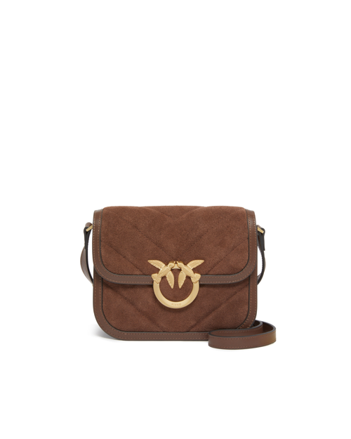 PINKO FW25 LOVE BOX BAG FL MINI SUEDE + VITELLO SETA EUR345