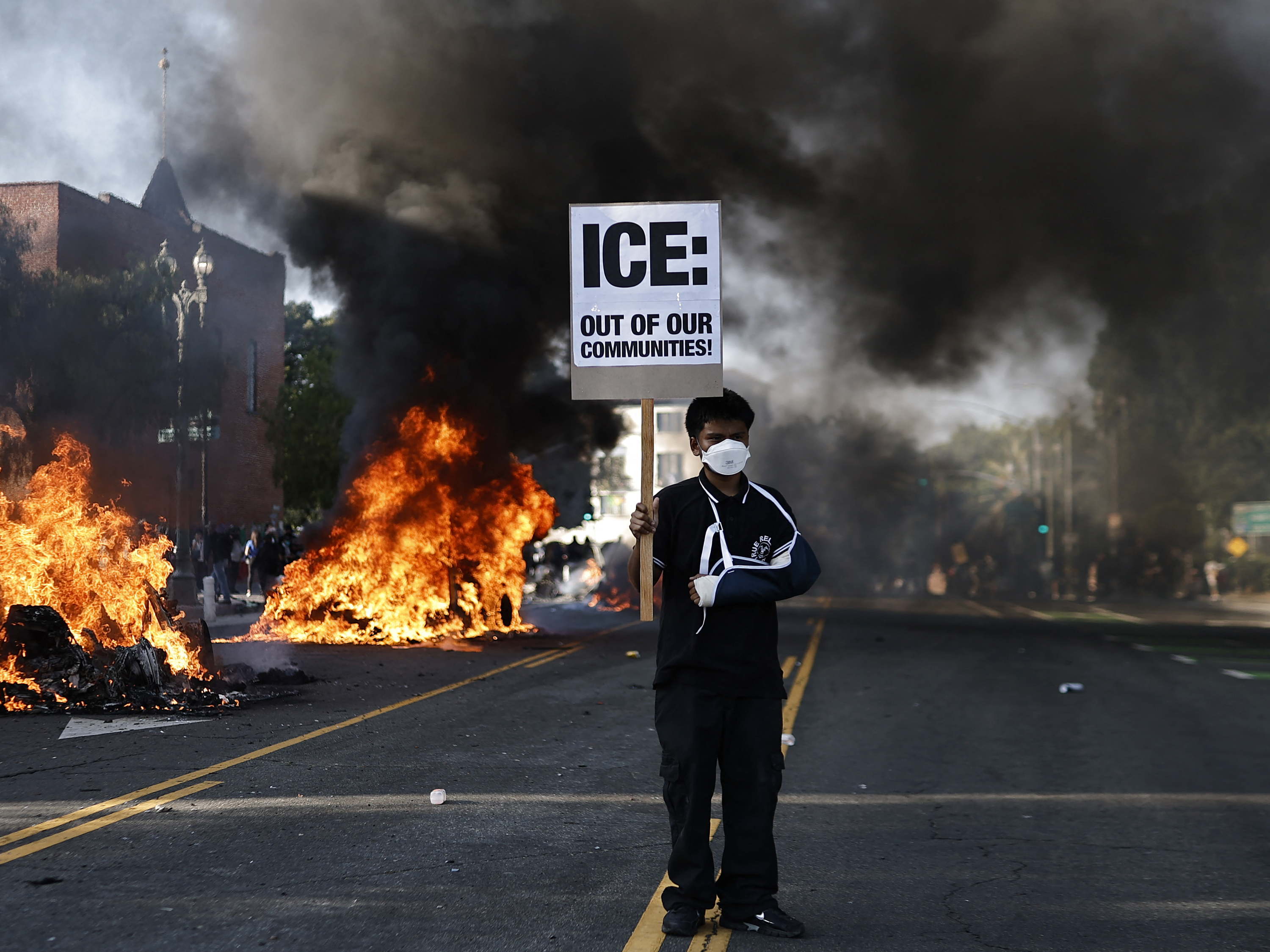 Police declare unlawful assembly in LA amid ongoing protests