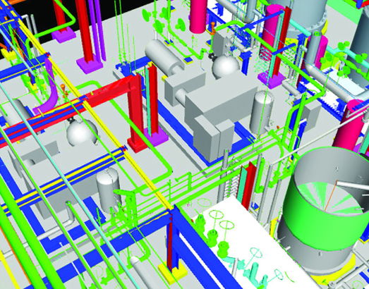 A snapshot of the 3D model planned for the plant upgrading works. A snapshot of the 3D model planned for the plant upgrading works.