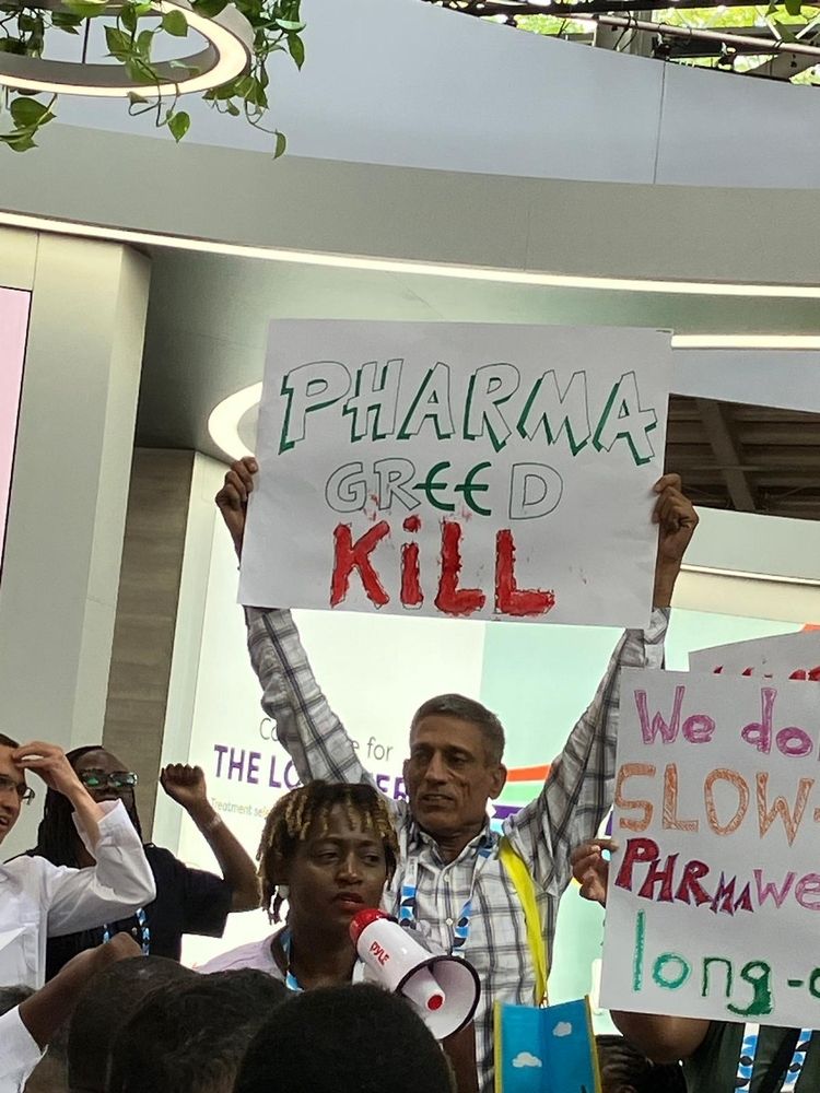 MSF protests at International AIDS Conference asking for price reduction for CAB-LA and LEN-LA. | Copryright: MSF | Date taken: 23/07/2024