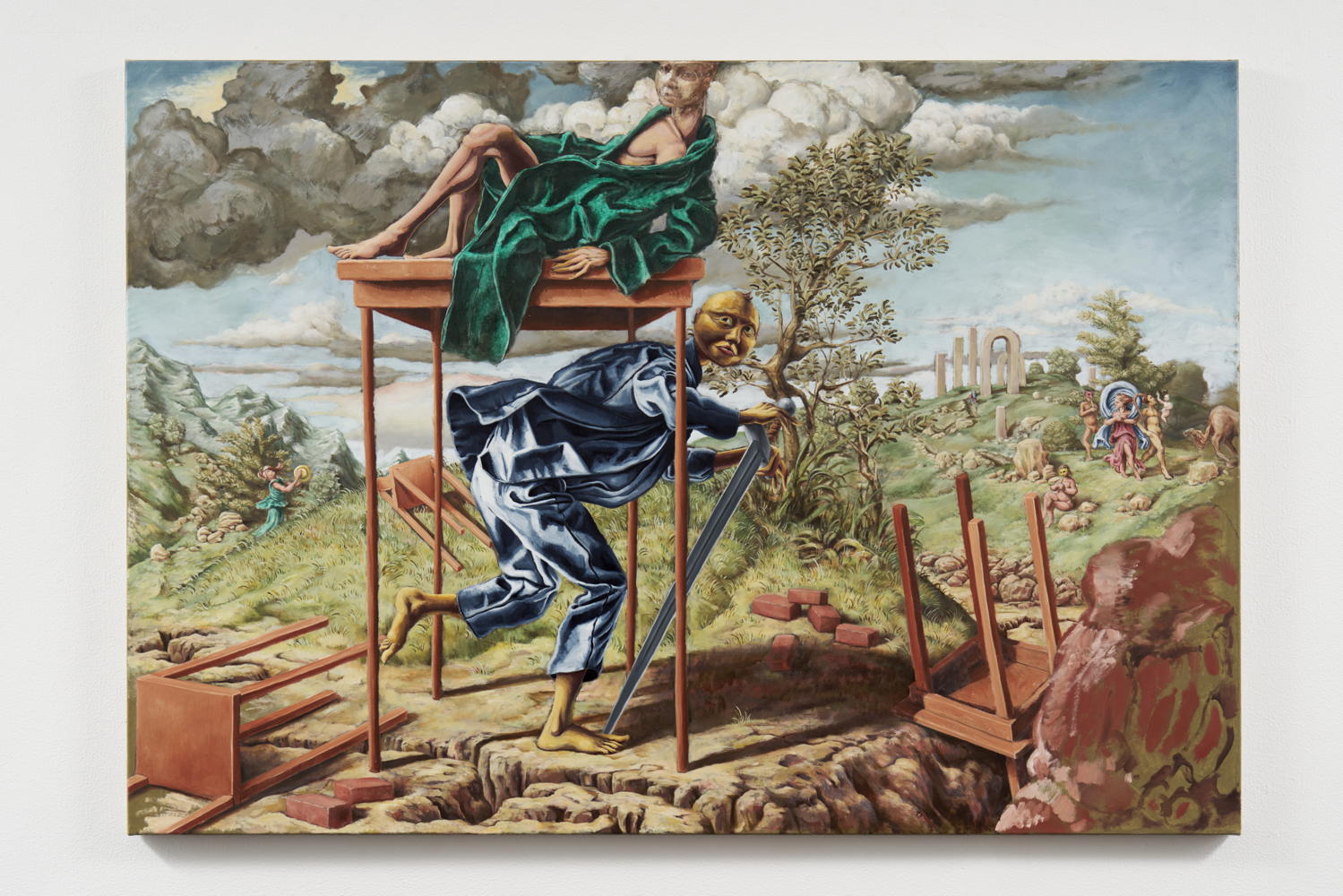 Jannis Marwitz, The Raid, 2021. Oil on linen, 80 x 115 cm. Courtesy the artist and Trautwein Herleth, Berlin. Photo: GRAYSC