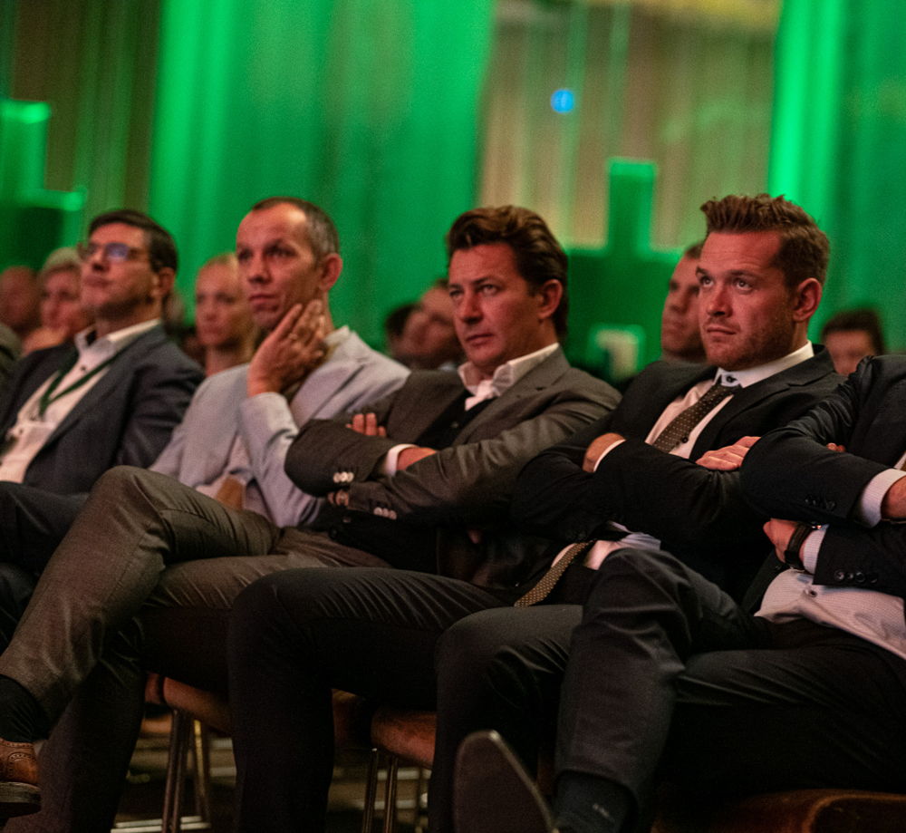 Mathieu Van Marcke (in the middle) is sitting next to Niels Dejonghe (on the right) at Realty Summit 2019