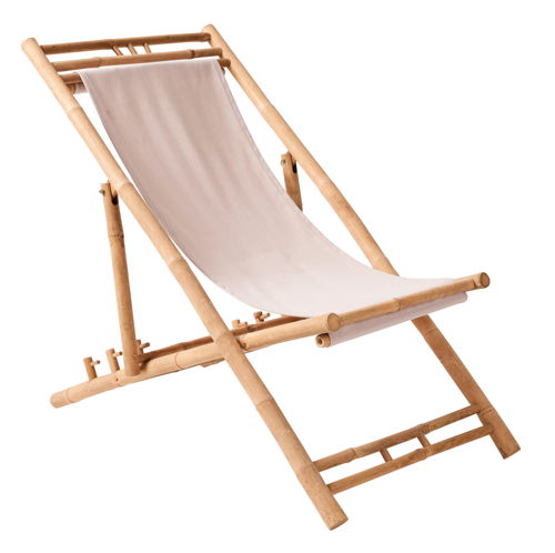 CABO Chaise pliante, bambou, coton, polyester, H80xL60xP112cm, 79€