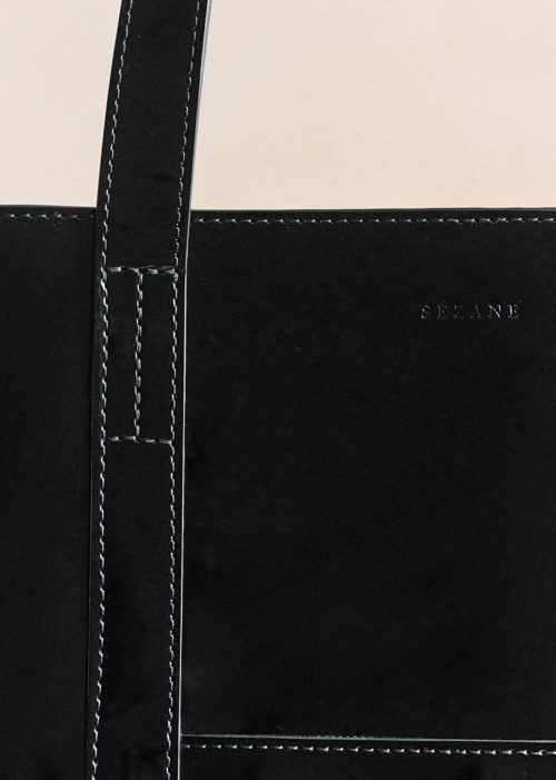 Sézane - LE CABAS NOIR VERNIS (2)