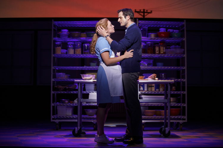 Bryan Fenkart and Desi Oakley in the National Tour of WAITRESS 2 Credit Joan Marcus