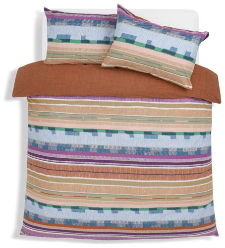 Habitat Variegated Stripe Bedding Set - Double, £20