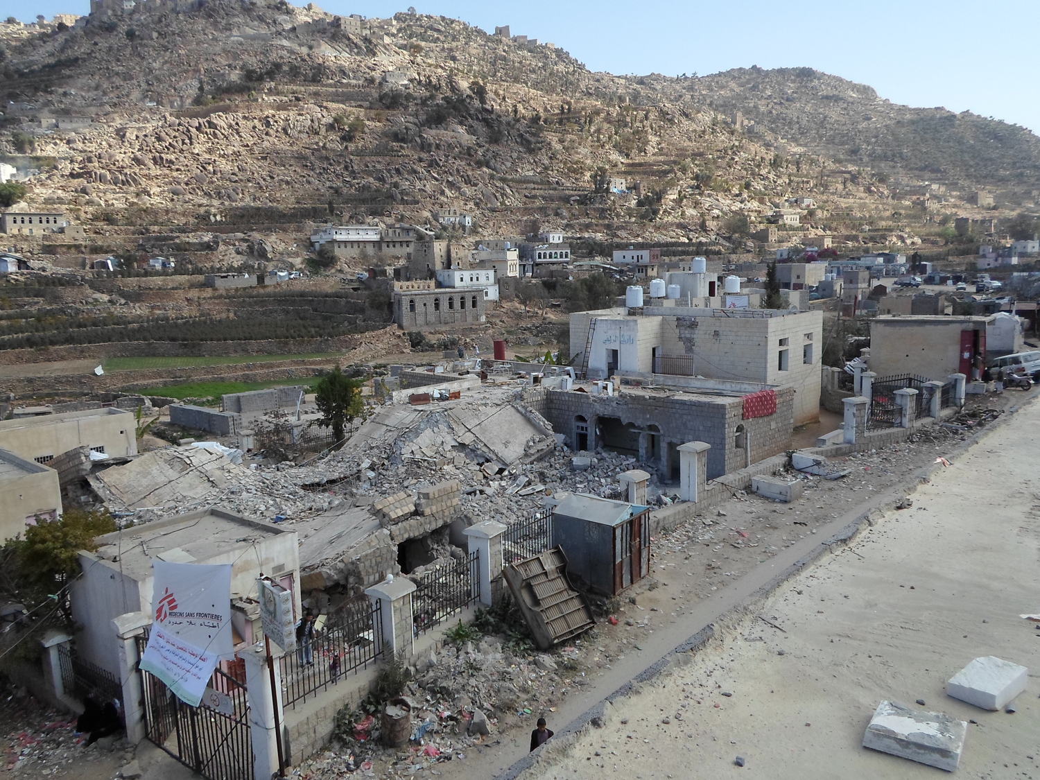 L'hôpital de Shiara après l'attaque. (c) MSF
