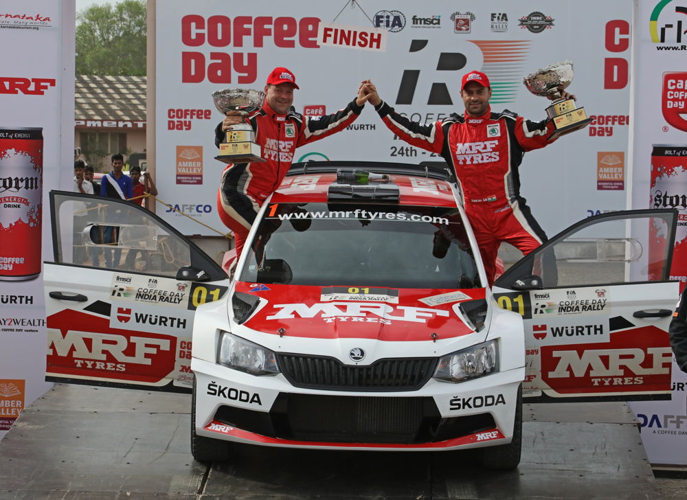 By winning the season’s finale Gaurav Gill (MRF ŠKODA FABIA R5) from India clinched the Asia-Pacific Rally Championship (APRC) title for the third time, this year supported by Belgian co-driver Stéphane Prévot