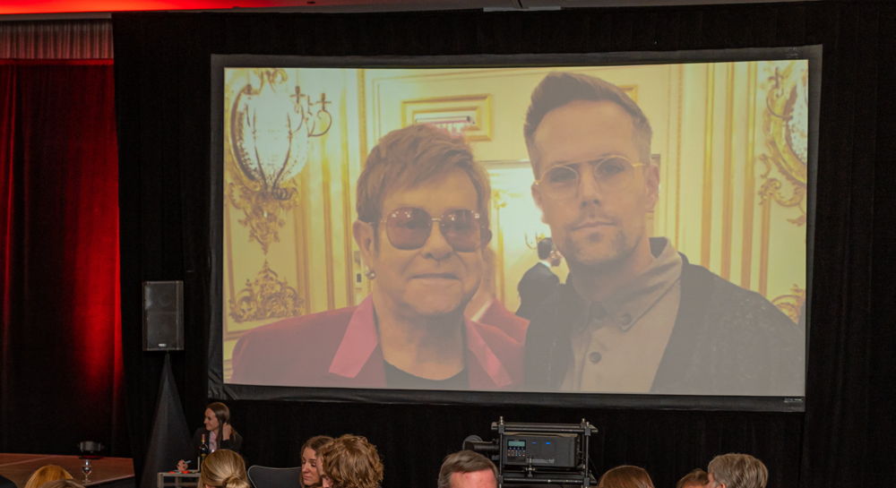 Chicago Academy for the Arts alum Justin Tranter (they/them/their) shares photographs from their career since graduating The Academy in 1998. Pictured here with Elton John . | ChicagoAcademyForTheArts.org