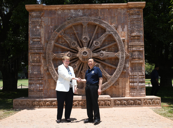 FAO Director-General Visits ICRISAT, Unveils Iconic Konark Wheel