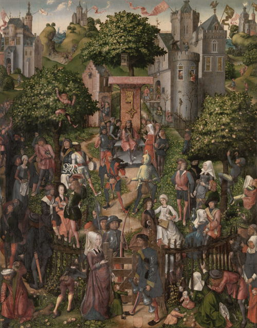 © Meester van Frankfurt, Utopisch samenzijn van de schuttersgilden van Antwerpen (het zogenaamde Schuttersfeest), Antwerpen, 1493. Antwerpen, Koninklijk Museum voor Schone Kunsten (Lukas - Art in Flanders vzw).