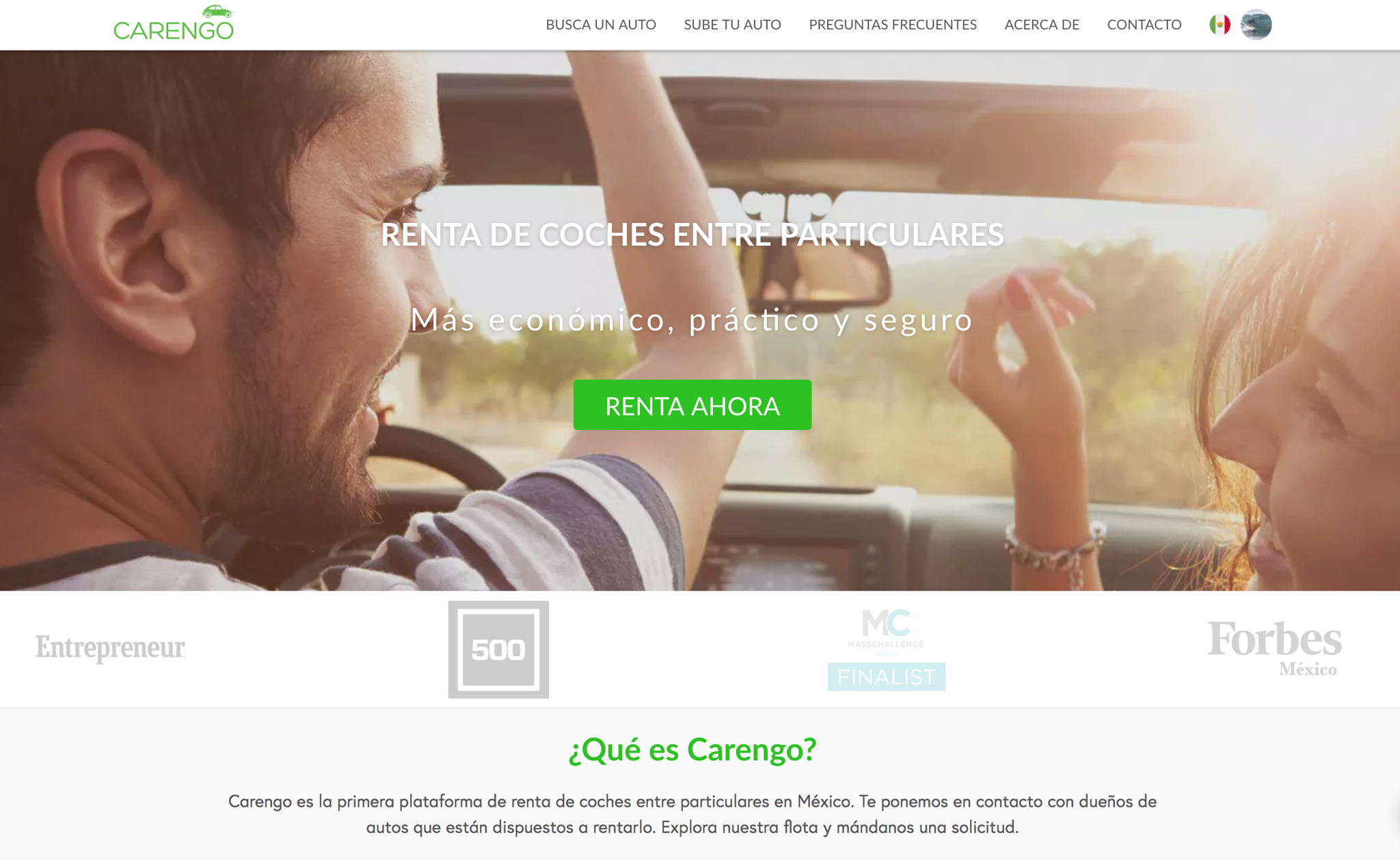 Carengo, una nueva plataforma de renta de autos entre particulares en